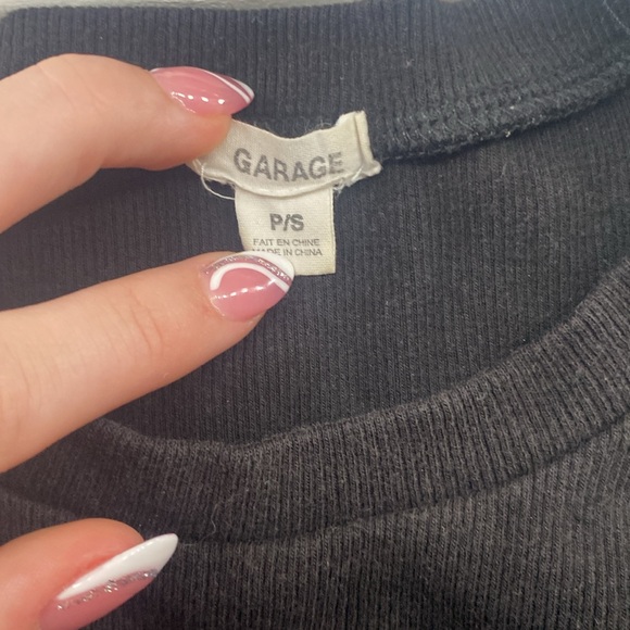 All black garage cropped top, Size small - Picture 2 of 3